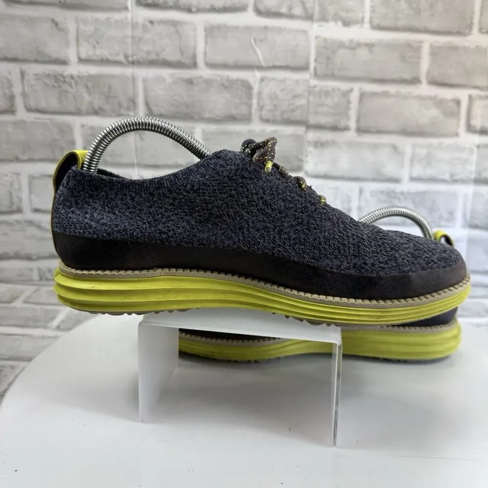 Cole Haan Original Grand Stitchlite Size 8 Gray and Yellow Comfort Oxford Shoes